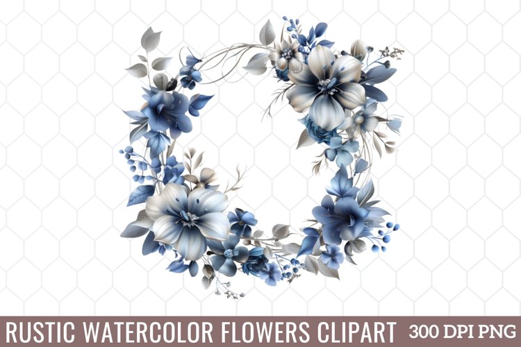 Watercolor Rustic Flowers Clipart