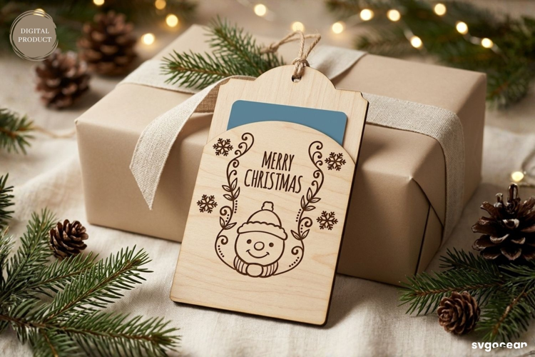 Christmas Gift Card Holder Laser Cut | Glowforge | SVG