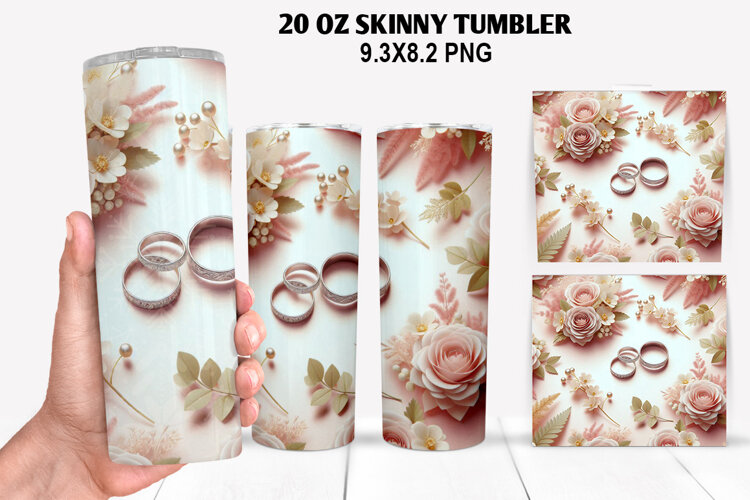 Valentine Skinny Tumbler 20oz Wrap Design, Valentine Tumbler example image 1