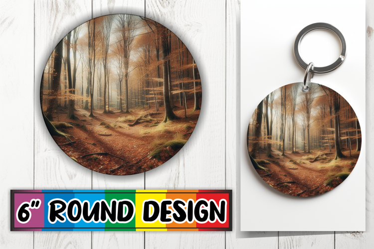Radiant Round Car Coaster Sublimation, Autumn