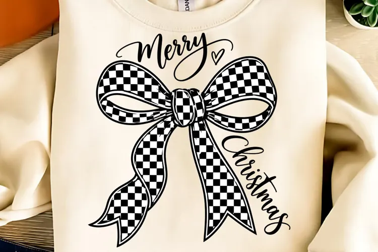 Merry Christmas Bow PNG, Christmas Coquette Sublimation PNG