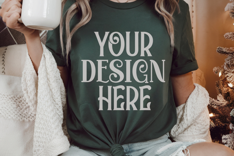 Blue Spruce Comfort Colors 1717 Christmas Mockup, CC 1717