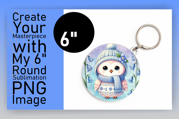 Artful Round Design for Keychains , Cute Animals