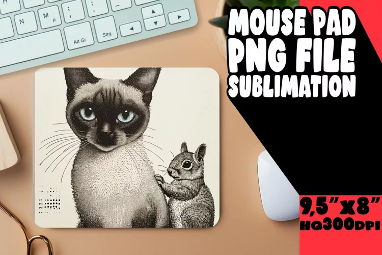Enchanting Feline Sublimation Mouse Pad