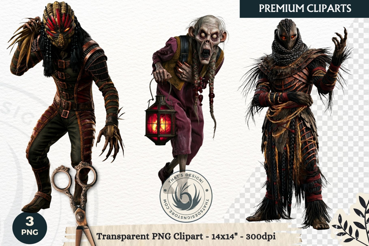 Gothic Ritual Dark Fantasy Halloween Horror Clipart
