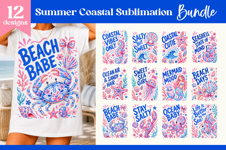 Coastal Sublimation Bundle | Coquette Summer Beach Designs