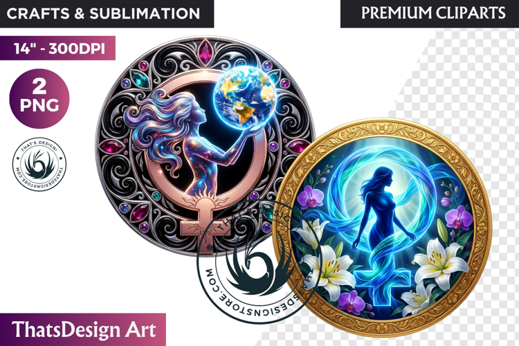 International Womens Day Round Cliparts   Backgrounds PNG