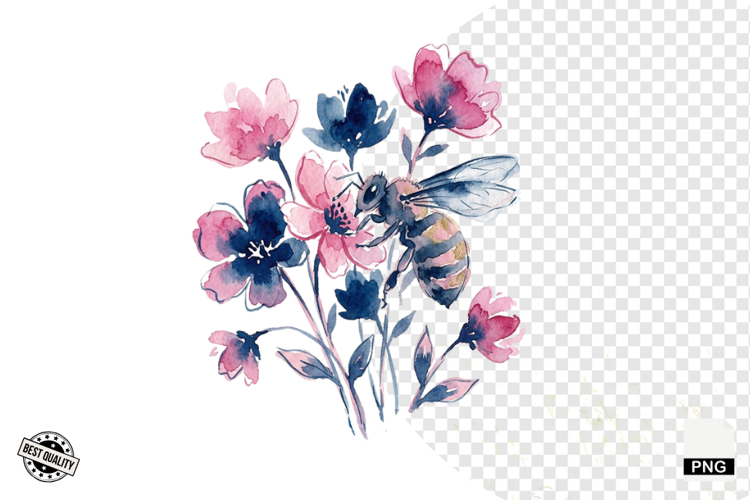 Watercolor Moonlit Meadow Clipart