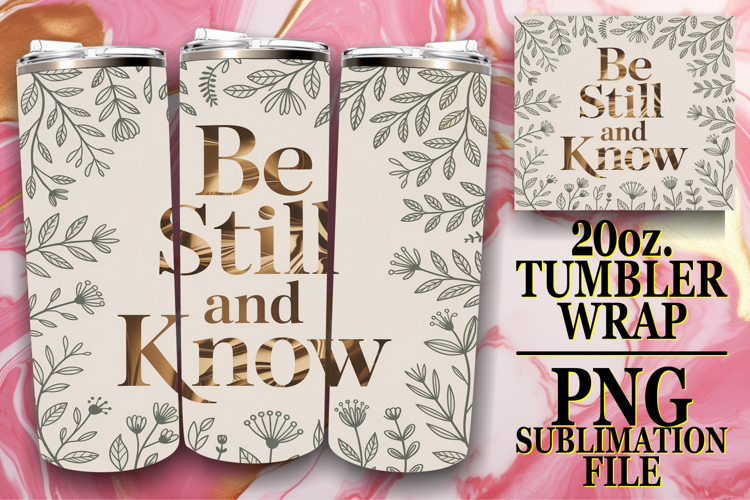 Blissful Reflections 20oz tumbler wrap, Religious