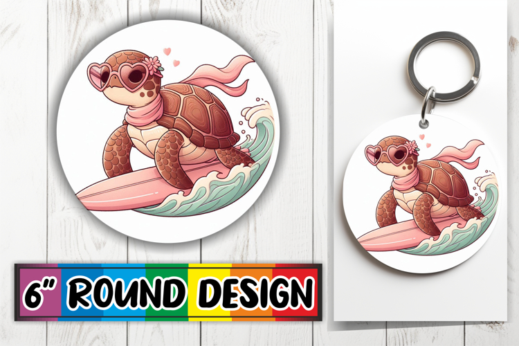 Whimsical Circle Ornaments Design, Turtle