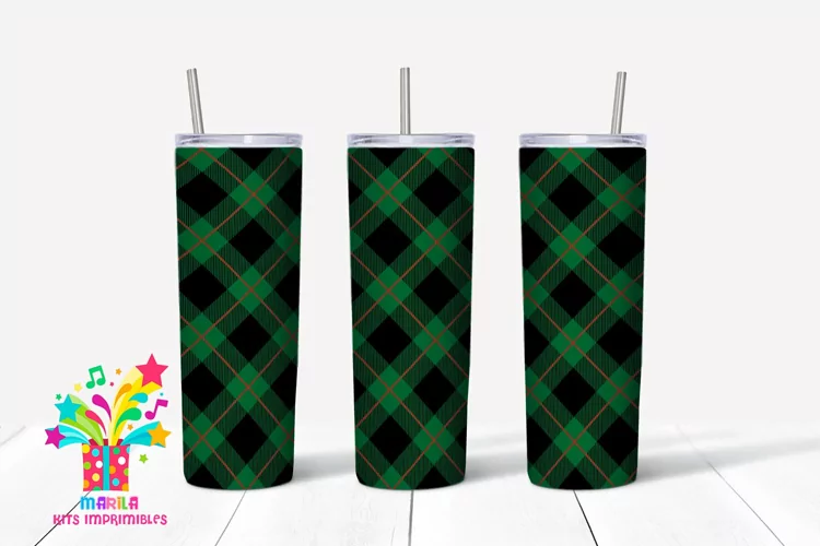 Buffalo Plaid Christmas Skinny tumbler Sublimation #2