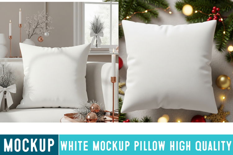 White Pillow Mockup,Mockup,Christmas Pillow Mockup
