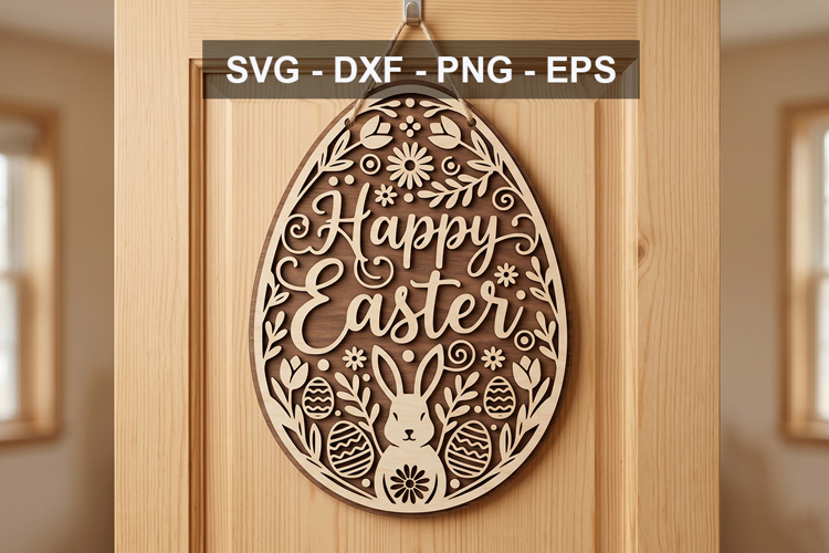 Happy Easter Hanger Cut File for Cricut and Laser