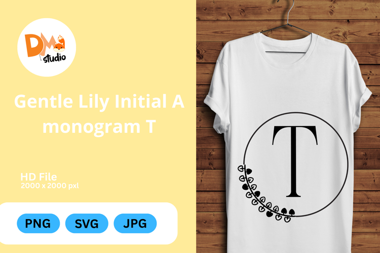 Gentle Lily Initial Monogram