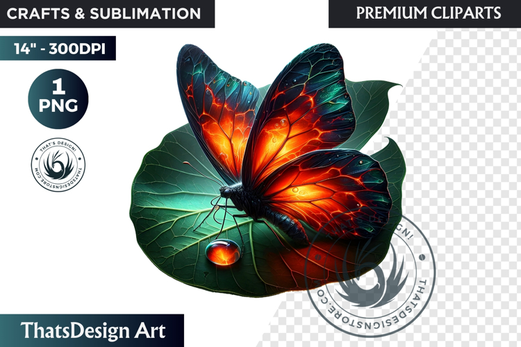 Tropical Butterfly & Flower Clipart: Vibrant floral PNG