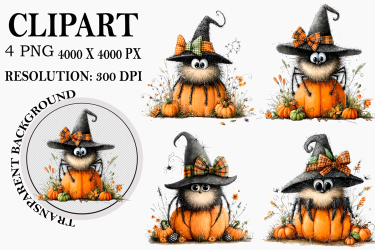 Halloween Bow Clipart Watercolor PNG