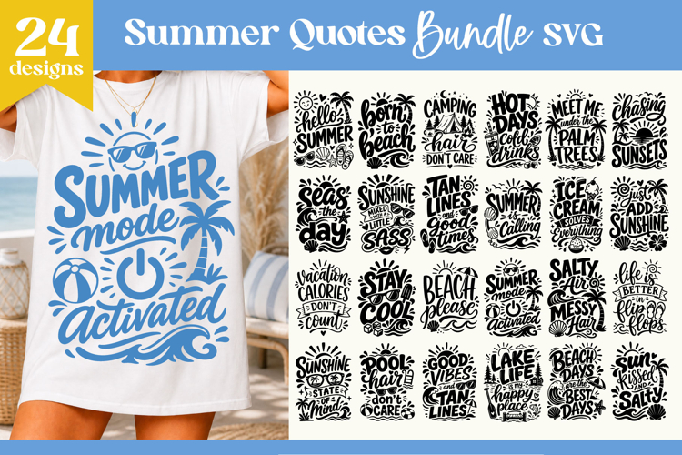 Summer Quotes SVG Bundle | Beach Vacation Designs