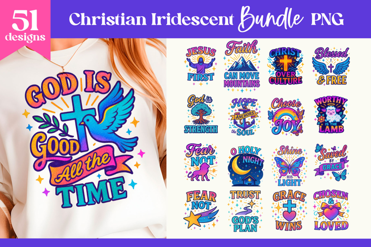 Christian Iridescent Bundle | Christmas Faith Sublimation