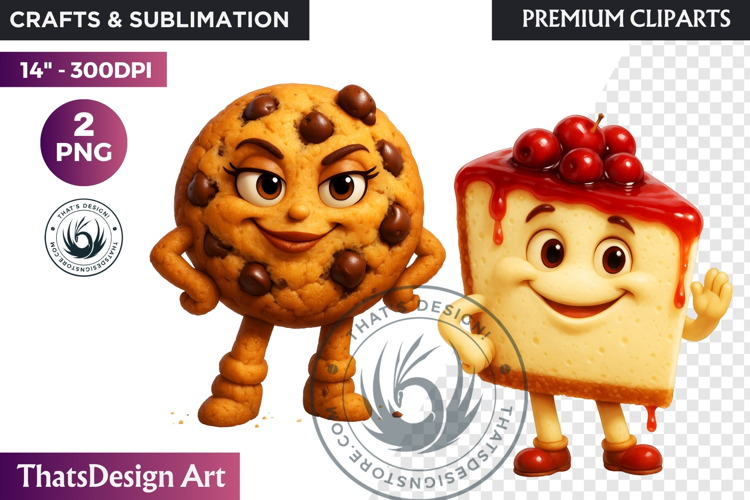 Fantasy Junk Food Characters RPG Clipart Sweets PNG Graphics