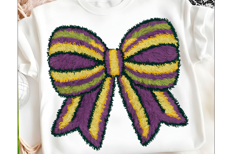 Faux Yarn Mardi Gras Png Mardi Gras Bow