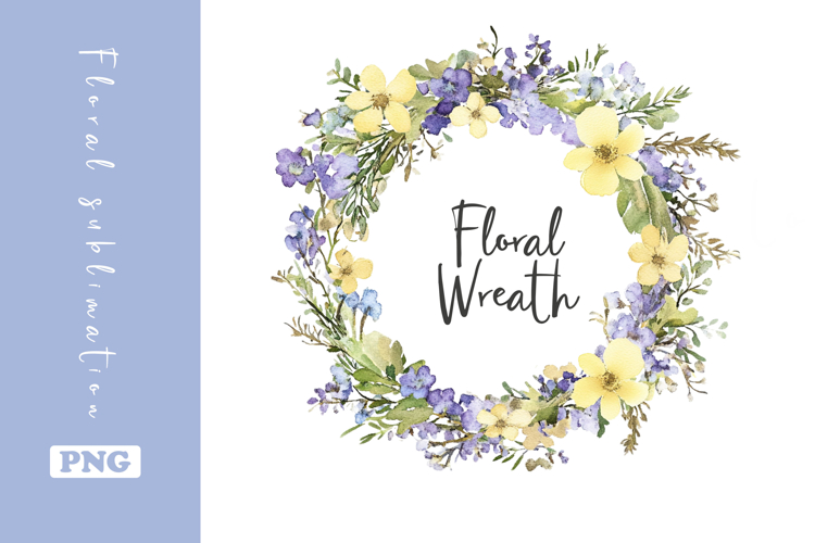 Watercolor Lovely Wildflower Wreath Clipart