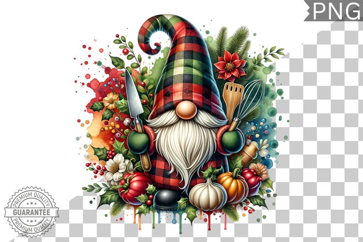 Christmas kitchen Gnome Sublimation - Clipart PNG Design