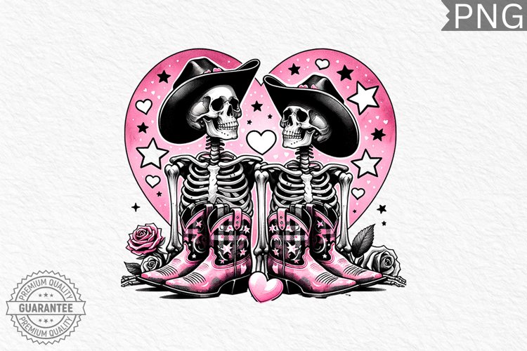 Valentines Day Skeleton PNG - Valentine Clipart Sublimation