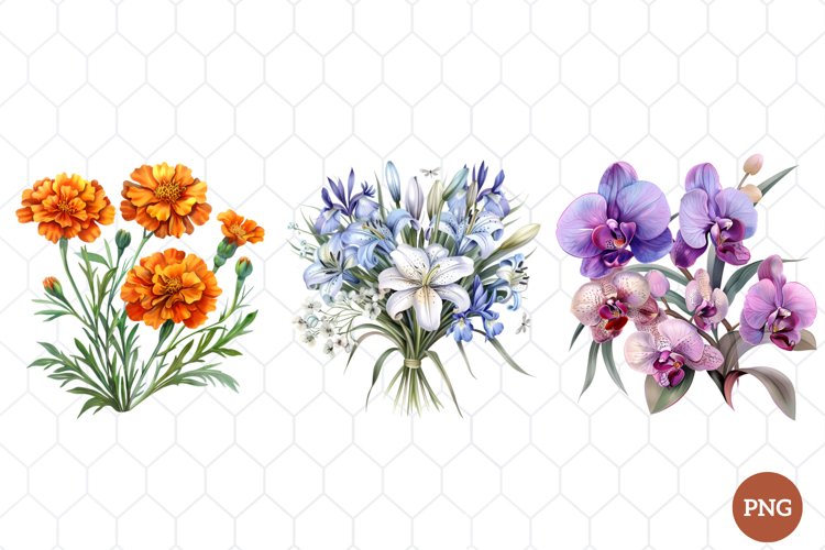 Watercolor Wildflowers Clipart