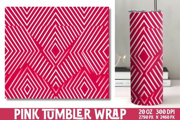 Pink Digital Paper Tumbler Wrap