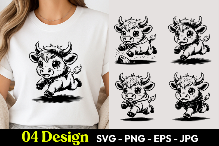 Cute Cartoon Cow Image 7