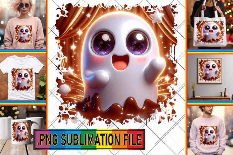 RADIANT Tote Bag Magic Ideas, 3D Cute Ghost