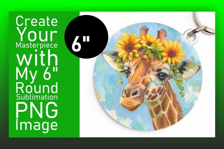 Lovely Giraffe Round Design Springtime Sublimation
