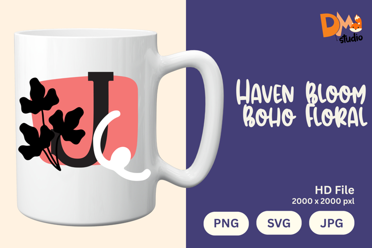 Haven Bloom Boho Floral Monogram