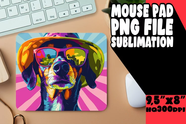 Vibrant Dog Portraits MousepaLively Colorful Dog Mousepad Ar