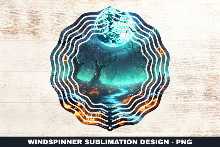 Halloween Pumpkin Wind Spinner Sublimation Design
