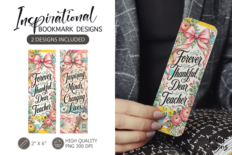 Thankful Teacher Floral Bookmarks Teacher appreciation