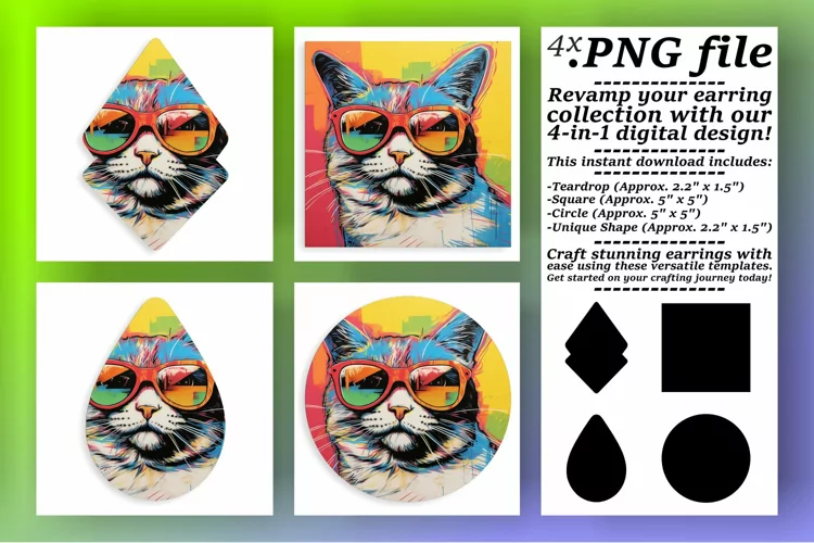 Kaleidoscope Kitties: Colorful Sublimation Treasures