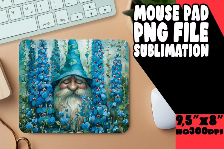 Sunny Garden Gnome Mouse Mat