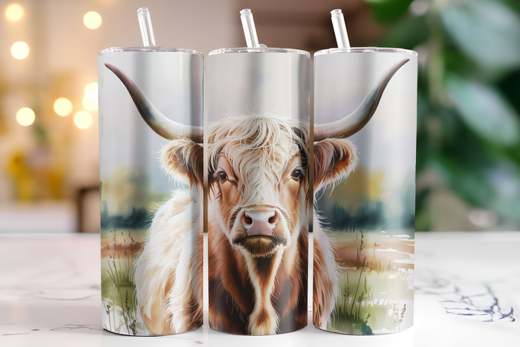 Highland Cow Tumbler Wrap | Sublimation | Tumblers