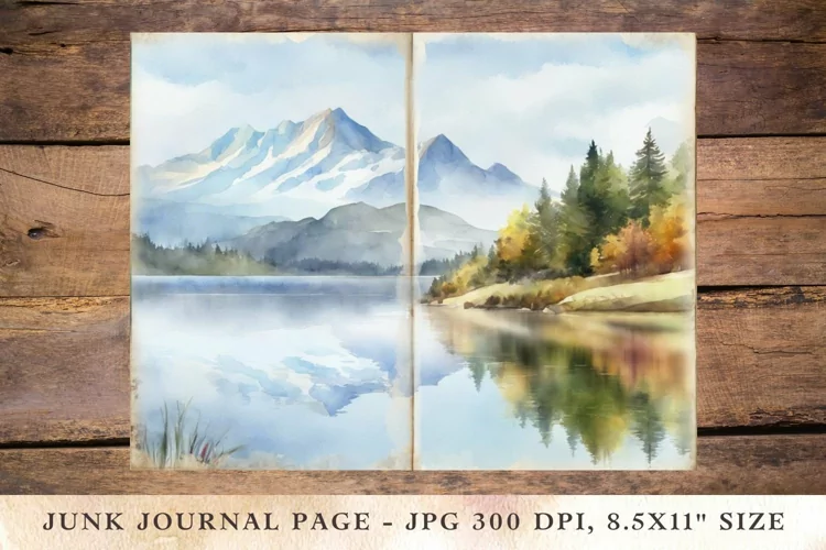 Printable Junk Journal Pages lake 2