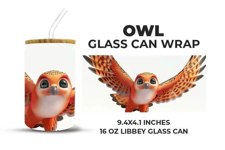 Owl Glass Can Wrap
