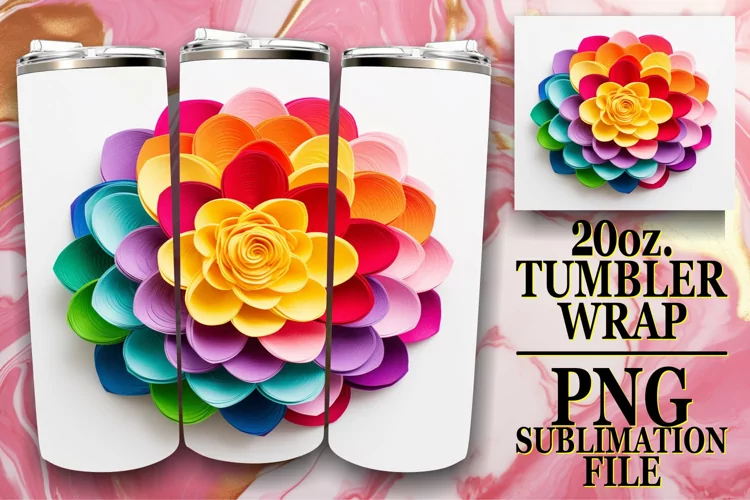 3D Blooms Sublime Tumbler Wrap 20oz