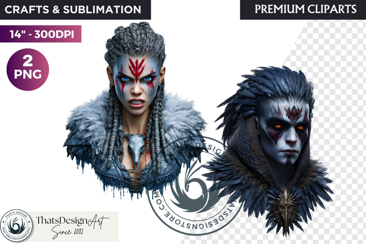 Viking Mythology Giants Clipart, Norse Jotuns gods