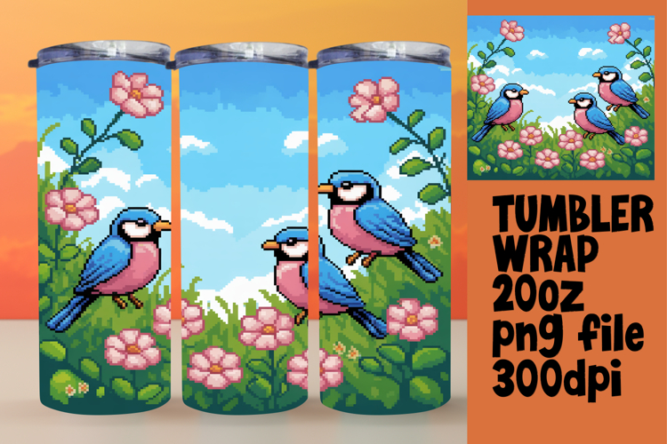 GREAT GIFT 20oz Tumbler Wrap , Birds