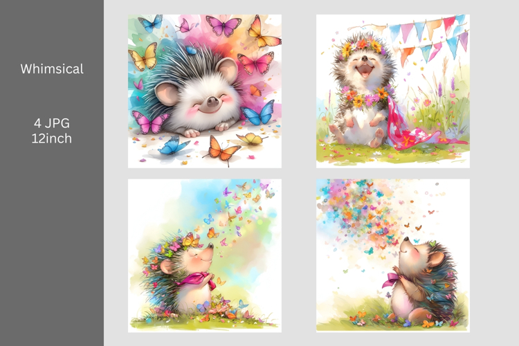 Hedgehog JPG, Whimsical JPG, JPG, Junk journal,