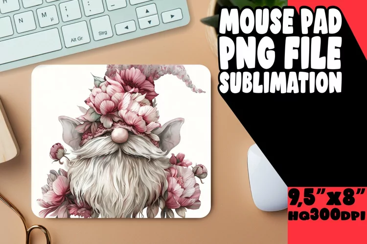 Whimsical Springtime Gnome Mouse Pad Designs