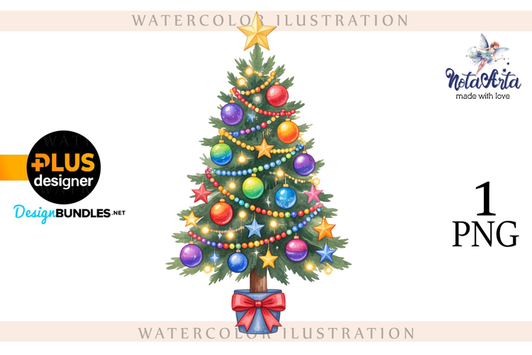 Watercolor Christmas Tree, Christmas tree, Happy Christmas