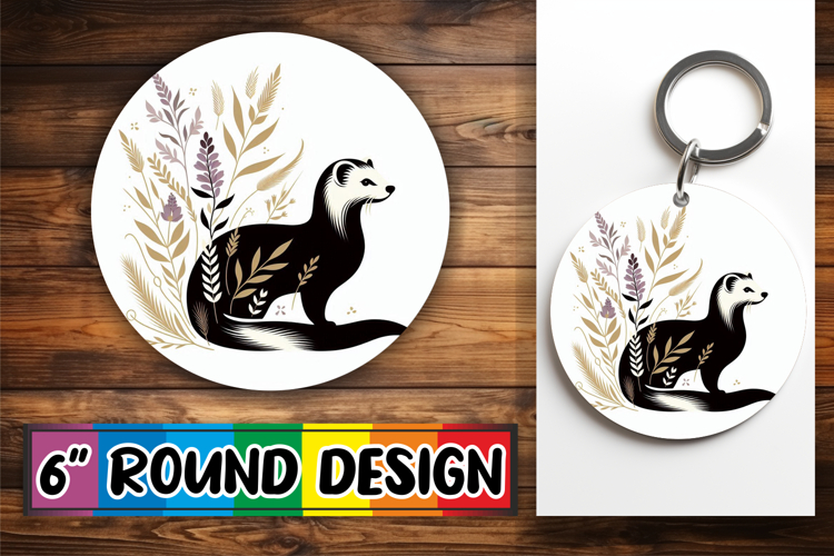 Joyful Circle Car Coaster Design PNG, Flower Animals