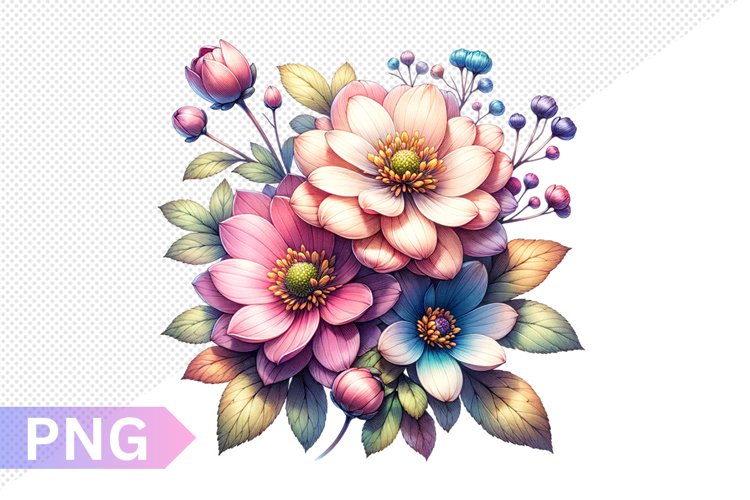Flowers Sublimation - Clipart PNG Design