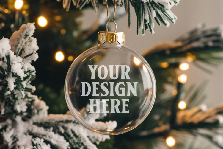 Acrylic Christmas Ornament Mockup , christmas ornament mocku